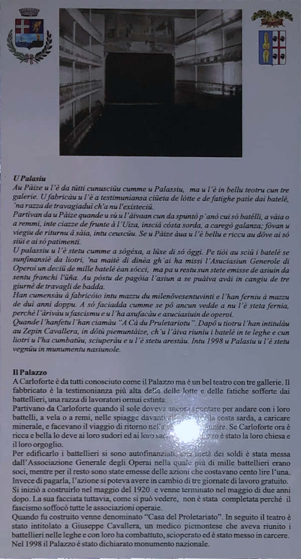 informazioni turistiche bilingue: genovese e italiano