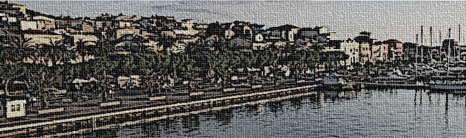 elaborazione grafica della vista del lungomare di Carloforte
